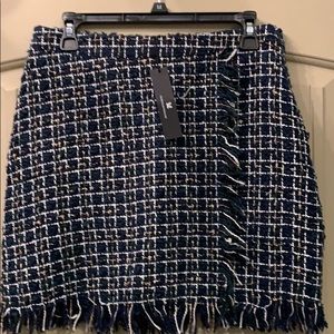Navy Tweed Skirt Le Lis